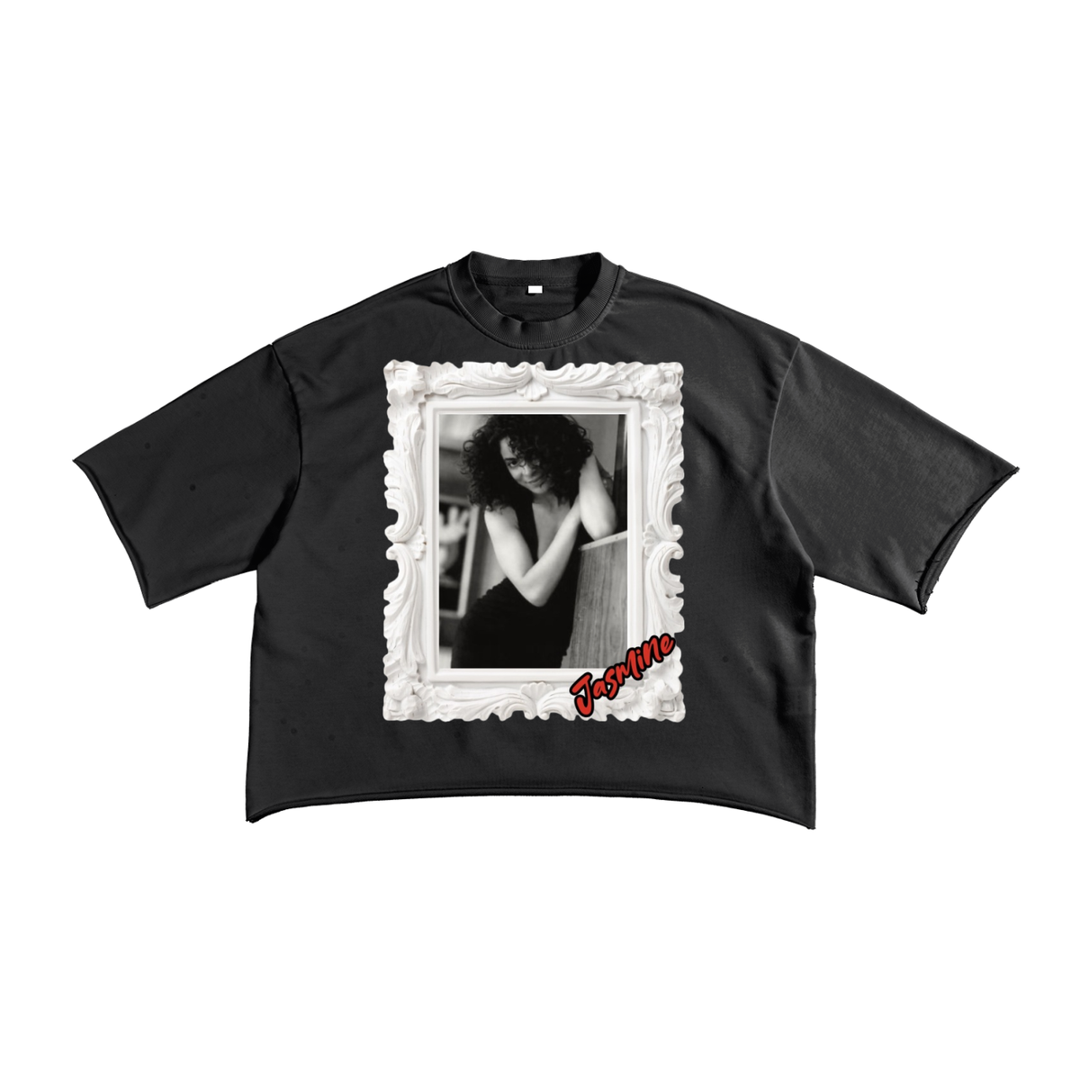 Women Crush “Jasmine Guy” French Terry Raw Edge T-Shirt